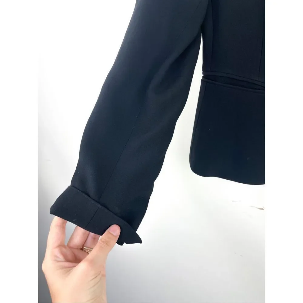 Lafayette 148 NY Single Button‎ Cropped Black Blazer Size 6